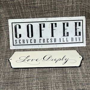 Decorative Coffee and Love Sign Set - Black and White